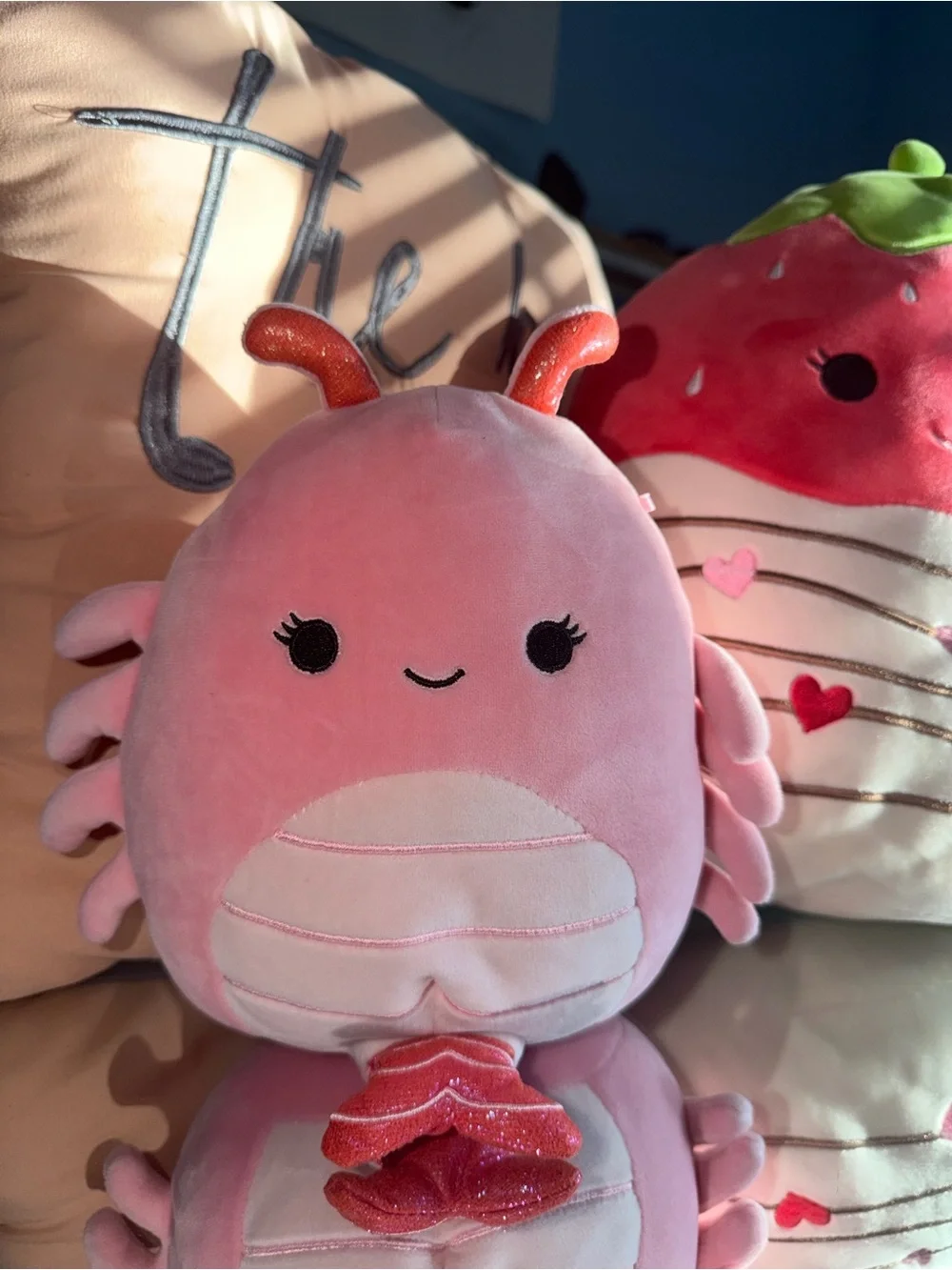 Squishmallows Scarlet Strawberry & Simone Shrimp Pink Valentine Plush Set plush